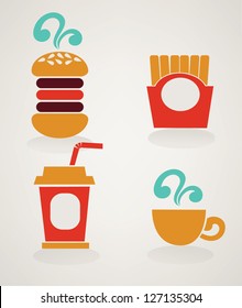 fastfood images in info-graphic style, vector collection