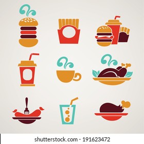 fastfood images in info-graphic style, vector collection