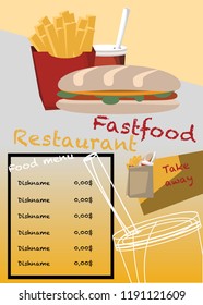 fast-food menu vector illustration 