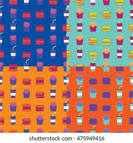 fastfood restaurant theme pattern vector art illustration. Pattern can be used for wallpaper, cover fills, web page background, surface textures.