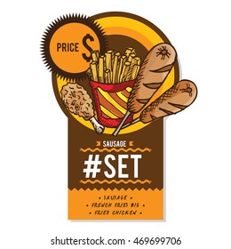 fastfood sausage set