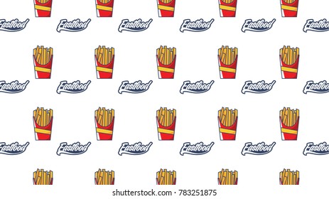 Fastfood seamless pattern design template