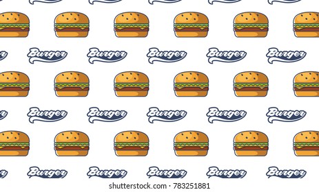 Fastfood seamless pattern design template