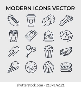 Fastfood set icon symbol template for graphic and web design collection logo vector illustration