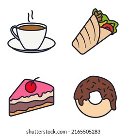 Fastfood set icon symbol template for graphic and web design collection logo vector illustration