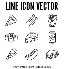 Fastfood set icon symbol template for graphic and web design collection logo vector illustration