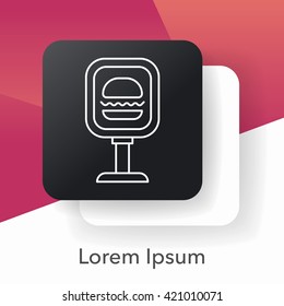 fast-food shop sign line icon