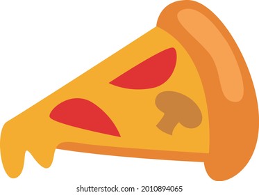 Fastfood-Scheiben von Pizza, Illustration, Vektorgrafik auf weißem Hintergrund.