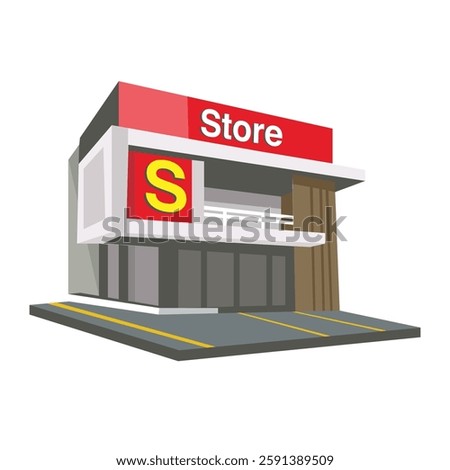 Fastfood Store building Vector Illustration