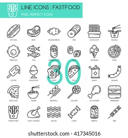 Fastfood , Thin Line and Pixel Perfect Icons