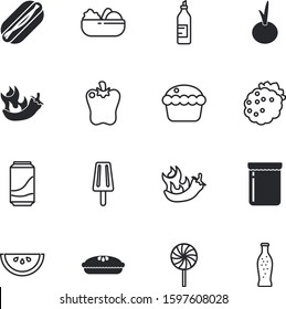 fastfood vector icon set such as: baked, refreshing, day, round, silhouette, shadow, candy, junk, modern, mustard, gelatin, spiral, texture, raw, pattern, vanilla, hotdog, eco, watermelon, culture