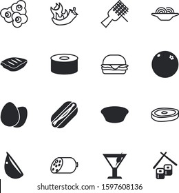 fastfood vector icon set such as: burger, flavor, orange, spoon, unhealthy, martini, tin, film, shape, metal, pepper, vegan, packaging, entertainment, 3d, can, seasoning, celebration, margarita