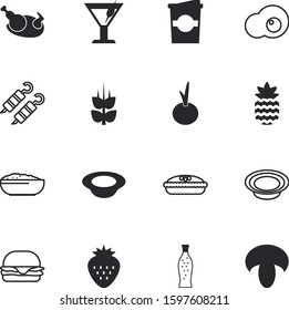 fastfood vector icon set such as: freshness, cool, shashlik, beautiful, colored, alcohol, thai, cola, tomato, mug, unhealthy, wild, ananas, seed, flour, egg, apple, grill, margarita, salad, pumpkin