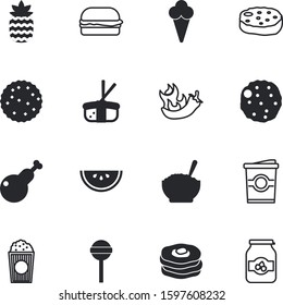 fastfood vector icon set such as: butter, away, yogurt, christmas, jar, cheese, thanksgiving, isometric, maki, bag, vanilla, liquid, salt, cuisine, box, cute, berry, whale, caffeine, cinema, colored