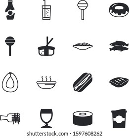 fastfood vector icon set such as: octopus, japan, hotdog, morning, paper, sirloin, bean, takeaway, tomatoes, mocha, canned, container, cola, ocean, camping, decoration, donuts, latte, glazed, mug