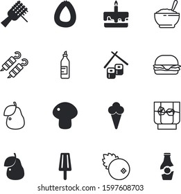 fastfood vector icon set such as: happy, roasted, pasta, 3d, icons, label, italian, birthday, package, lettuce, pastry, pepper, cocktail, condiment, porridge, hamburger, brown, chili, ham, tomatoes