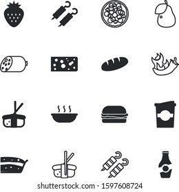 fastfood vector icon set such as: shop, yellow, grill, spicy, jalapeno, top, art, liquid, cake, burger, cook, morning, bitter, vitamin, piece, milk, american, well, bottle, chop, brown, baguette