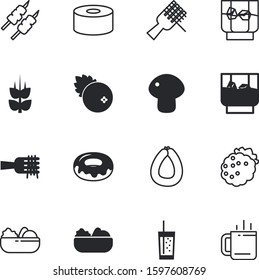 fastfood vector icon set such as: steak, cereal, pink, mushroom, salami, ham, snack, canned, wild, beautiful, icons, bottled, shashlik, soda, grill, view, outdoor, chop, thai, herbal, appetizer, rice