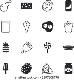 fastfood vector icon set such as: dairy, sausage, round, types, pepperoni, stick, water, morning, fat, beverage, piece, can, junk, culture, circle, ketchup, american, ananas, pineapple, grill, shadow