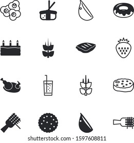 fastfood vector icon set such as: roe, wild, theater, film, pink, cookie, fire, outdoors, cooked, box, drinks, bake, biscuits, christmas, happy, sushi, turkey, sirloin, octopus, cookies, pop, filled