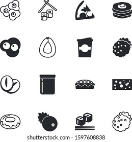 fastfood vector icon set such as: bucket, decoration, fork, bean, apple, sausage, doughnut, fun, strawberry, take, energy, raw, jam, donuts, full, brown, types, autumn, cherry, beef, plate, cranberry