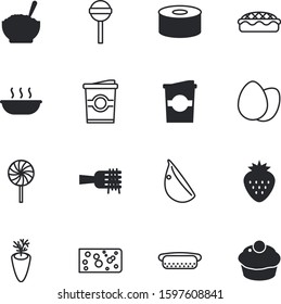 fastfood vector icon set such as: chocolate, bird, modern, swiss, nest, baked, metal, outdoor, top, cute, muffin, types, cheddar, can, thanksgiving, carton, triangle, flavor, fast, tray, fall