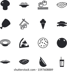 fastfood vector icon set such as: shank, shiitake, full, biscuits, green, banquet, beautiful, filled, juicy, edible, mushrooms, pink, brown, marine, fast, mexican, dishware, fungus, onion, garlic