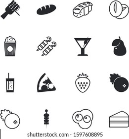 fastfood vector icon set such as: fish, pears, chicken, roll, silhouette, cup, mexican, marinated, grain, tropical, french, macaroni, movie, cocktail, garden, egg, entertainment, fast, sugar, beef