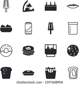 fastfood vector icon set such as: container, soda, twine, dish, bbq, pizza, thanksgiving, alcohol, calorie, rocks, happy, roast, celebration, onion, pepperoni, natural, birthday, grilled, maple