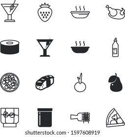 fastfood vector icon set such as: turkey, snack, roast, sea, maki, poultry, outdoor, twine, chicken, bean, breakfast, can, cans, isometric, sushi, sign, whisky, season, mustard, grilled, camping