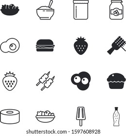 fastfood vector icon set such as: italian, cupcake, refreshment, pink, fork, soup, colorful, shashlik, bun, fat, bbq, fast, skewer, oatmeal, spoon, sandwich, bottle, mint, birthday, lamb, italy, cone