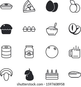 fastfood vector icon set such as: mushrooms, pears, wedding, juice, fungus, happy, metal, caffeine, mushroom, party, plums, simple, edible, muffin, purple, candle, beautiful, shiitake, citrus, season