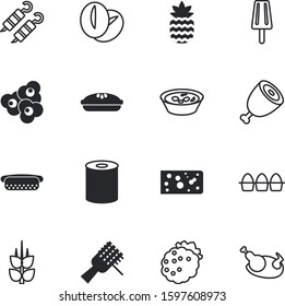 fastfood vector icon set such as: well, pie, cinema, canned, coffee, corn, kebab, bun, outdoor, whipped, types, lamb, bone, cake, pop, colorful, isometric, fried, marinated, fork, label, calories