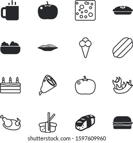 fastfood vector icon set such as: bird, brown, shadow, mug, fun, web, fried, fall, fork, colorful, shape, mexican, coffee, hamburger, pink, day, swiss, mint, product, cafe, macaroni, bbq, paprika