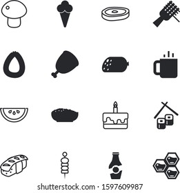fastfood vector icon set such as: cone, roast, hand, sashimi, culture, bottle, paste, japanese, italy, simple, seaweed, mushrooms, strawberry, market, sea, tenderloin, decoration, animal, tomatoes