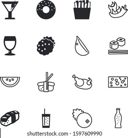 fastfood vector icon set such as: seaweed, martini, culture, top, colorful, sugar, pattern, web, forest, decoration, donuts, bush, rice, oriental, bitter, watermelon, stylized, isometric, asian