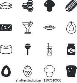 fastfood vector icon set such as: calories, house, jar, dish, drop, hive, container, wild, cut, dairy, silhouette, metal, cheese, pattern, lime, bake, candy, juice, jam, margarita, sea, aquatic, loaf