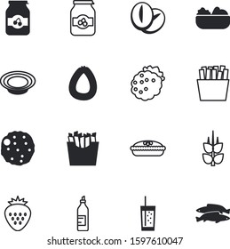 fastfood vector icon set such as: condiment, caffeine, cola, nuggets, underwater, table, garden, gourmet, outdoors, raw, salad, coffee, packaging, wild, bread, cooked, mocha, lamb, liquid, fishing