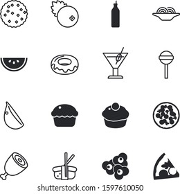 fastfood vector icon set such as: texture, roll, steak, brown, animal, shank, grilled, glazed, holiday, market, pasta, doughnut, drink, autumn, bone, seafood, straw, salt, beverage, beef, ham