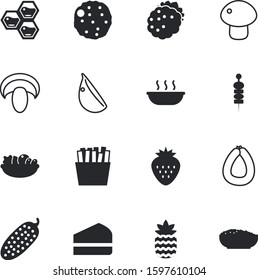 fastfood vector icon set such as: lamb, fat, appetizer, comb, top, isometric, harvest, hexagon, cupcake, cheese, banquet, modern, cucumber, roast, ananas, logo, steak, condiment, pastry, holiday