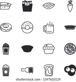 fastfood vector icon set such as: bbq, business, yummy, fries, leg, pizza, tea, drink, bowl, carrots, shape, spoon, coffee, sausage, raw, texture, ham, cook, junk, onion, sandwich, fork, colorful