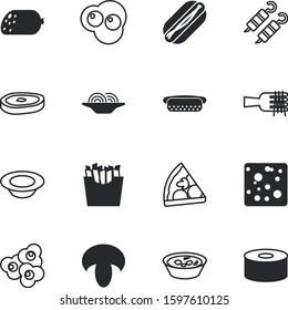 fastfood vector icon set such as: mexican, shiitake, diner, canned, light, corn, dairy, cute, well, dishware, cinema, noodles, tenderloin, french, tin, thai, entertainment, health, banquet, shish