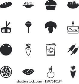 fastfood vector icon set such as: strawberry, circle, takeaway, lettuce, coffee, latte, fast, tako, yummy, mexican, muffin, cooked, thai, bread, celebrate, roll, morning, asia, take, disposable