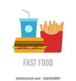 Fastfood vector illustration symbol object. Flat icon style concept design