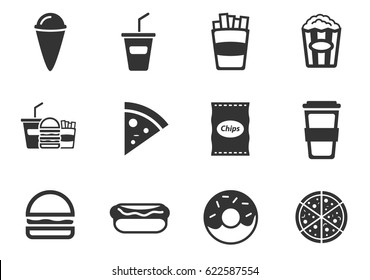 fastfood web icons for user interface design