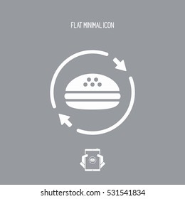 Fast-foood full time service - Vector flat icon