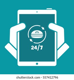 Fast-foood steady service - Vector flat icon