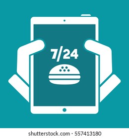 Fast-foood steady service - Vector flat icon
