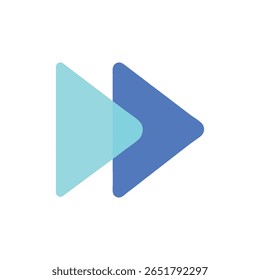 Fast-forward vector symbol with a music player skip button and undo replay	