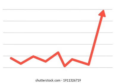 Fast-growing Graph. Red Line. Vector Illustration.